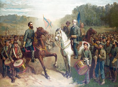 The Last Meeting between Generals Lee and Jackson, pub. 1879 by American School